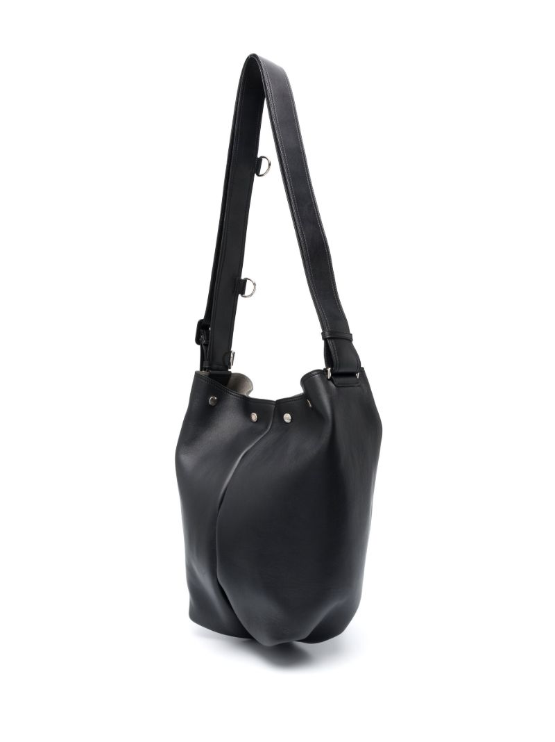 Black Biker Leather Shoulder Bag