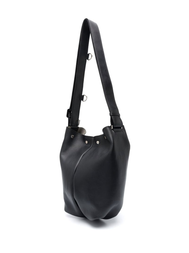 Black Biker Leather Shoulder Bag
