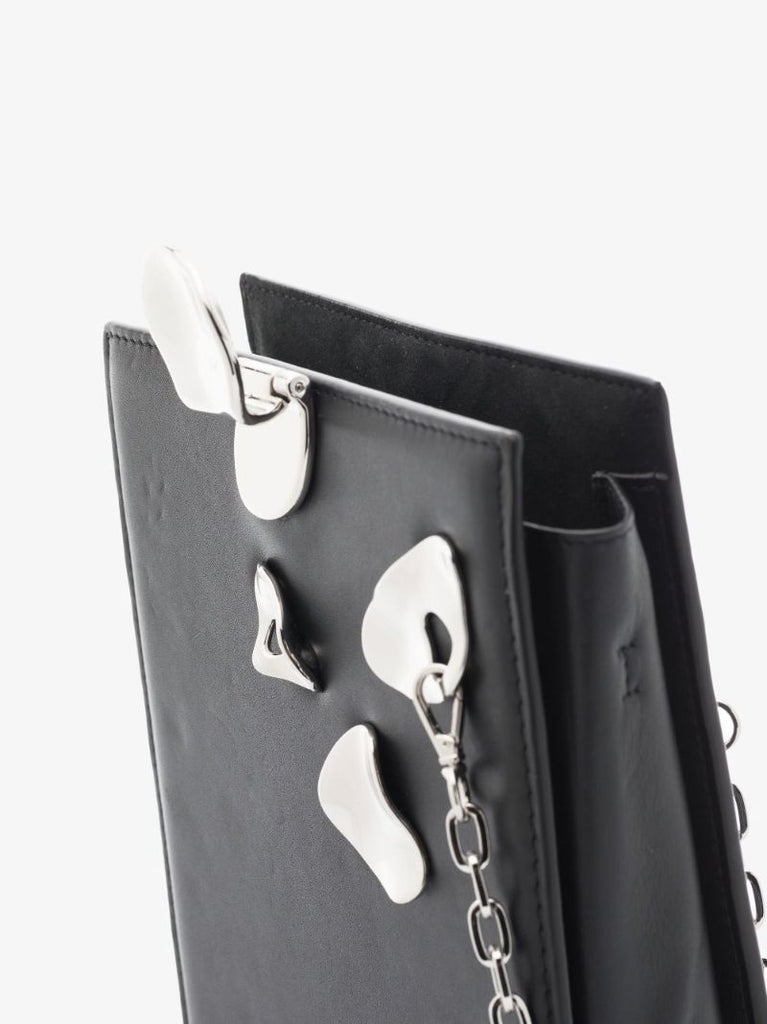 Black Mini Shell Leather Tote Bag