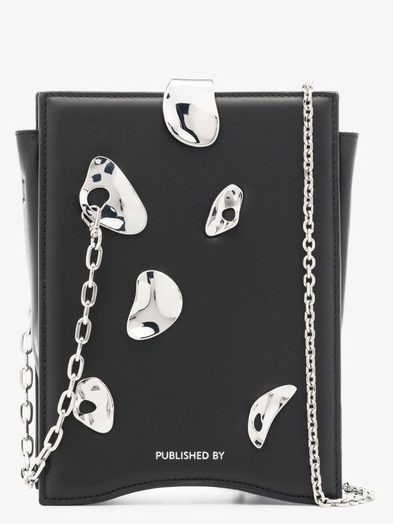 Black Mini Shell Leather Tote Bag