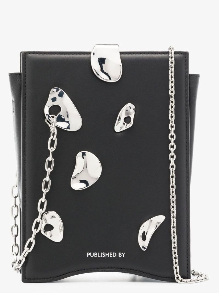 Black Mini Shell Leather Tote Bag