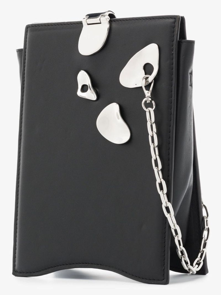 Black Mini Shell Leather Tote Bag