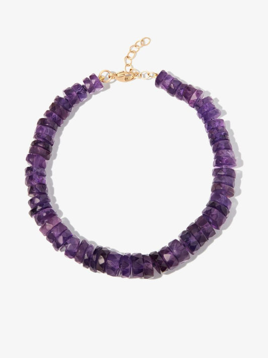 14k Yellow Gold Atlas Amethyst Beaded Bracelet