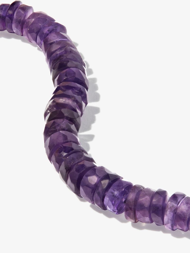 14k Yellow Gold Atlas Amethyst Beaded Bracelet
