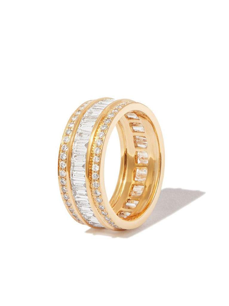 18k Yellow Gold Stacked Diamond Ring