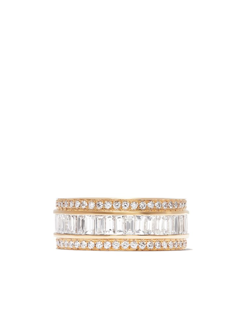 18k Yellow Gold Stacked Diamond Ring