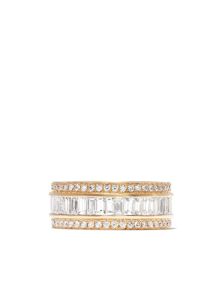 18k Yellow Gold Stacked Diamond Ring