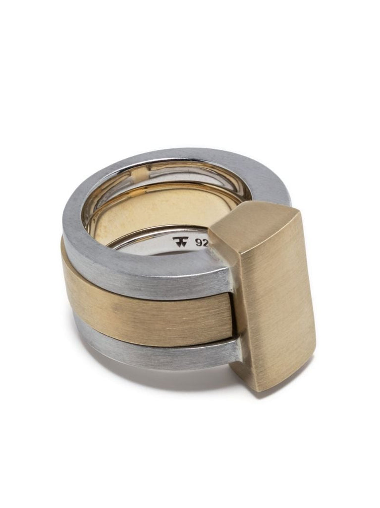 Gold-tone Vault Shield Ring
