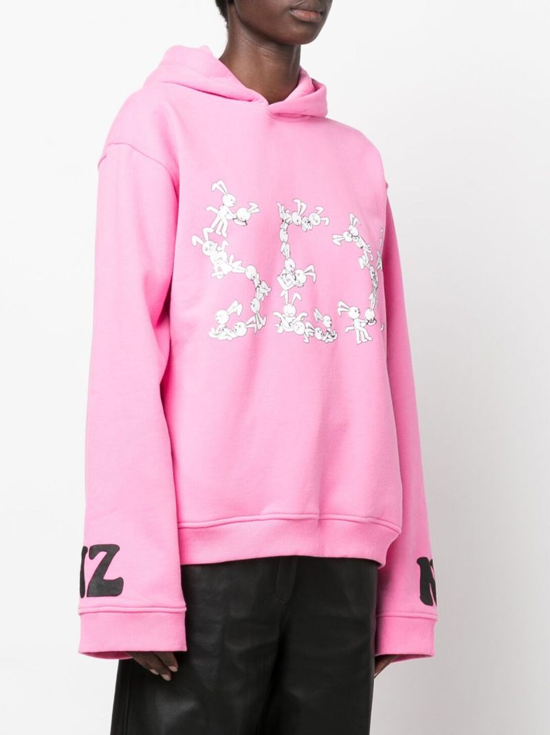 Pink Sex Print Cotton Hoodie