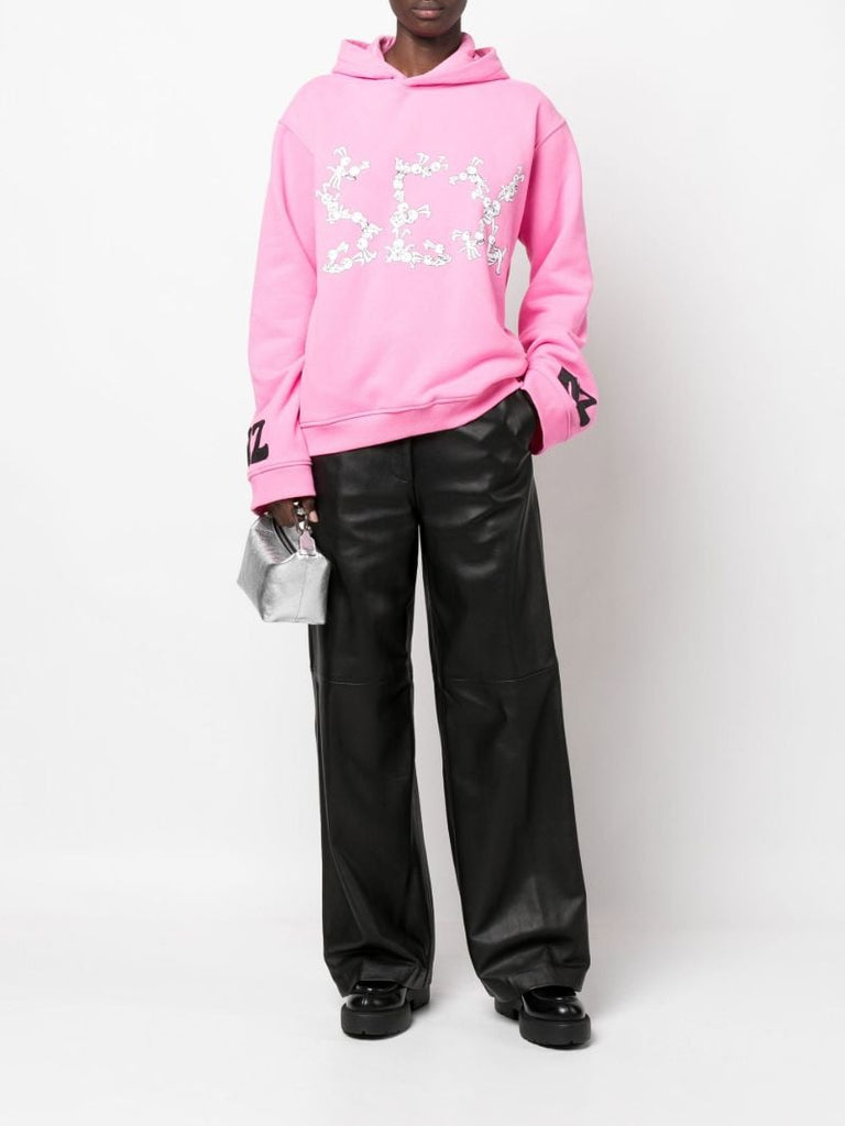 Pink Sex Print Cotton Hoodie