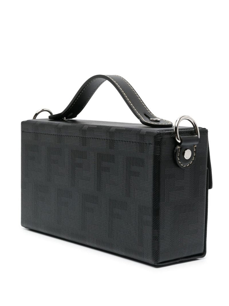 Black Baguette Soft Trunk Cross Body Bag