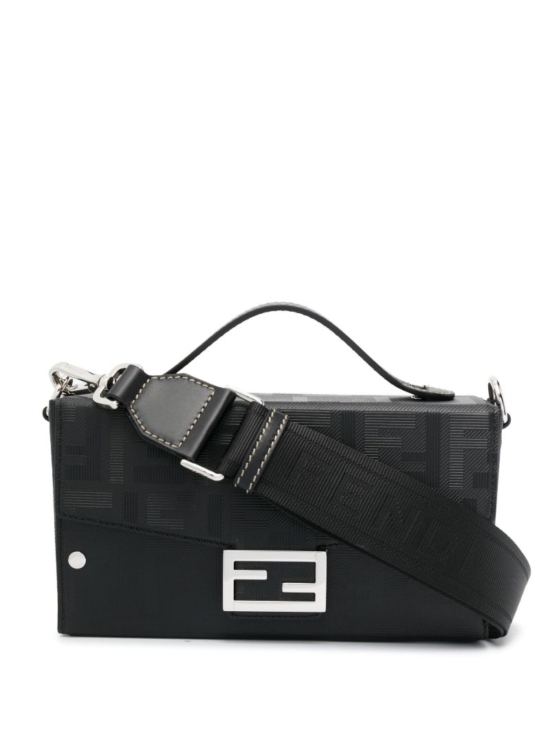 Black Baguette Soft Trunk Cross Body Bag