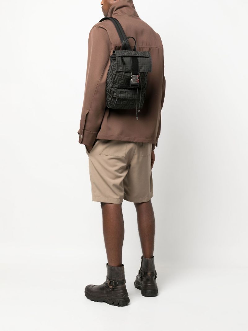 Black Fendiness Ff Motif Mini Leather Backpack