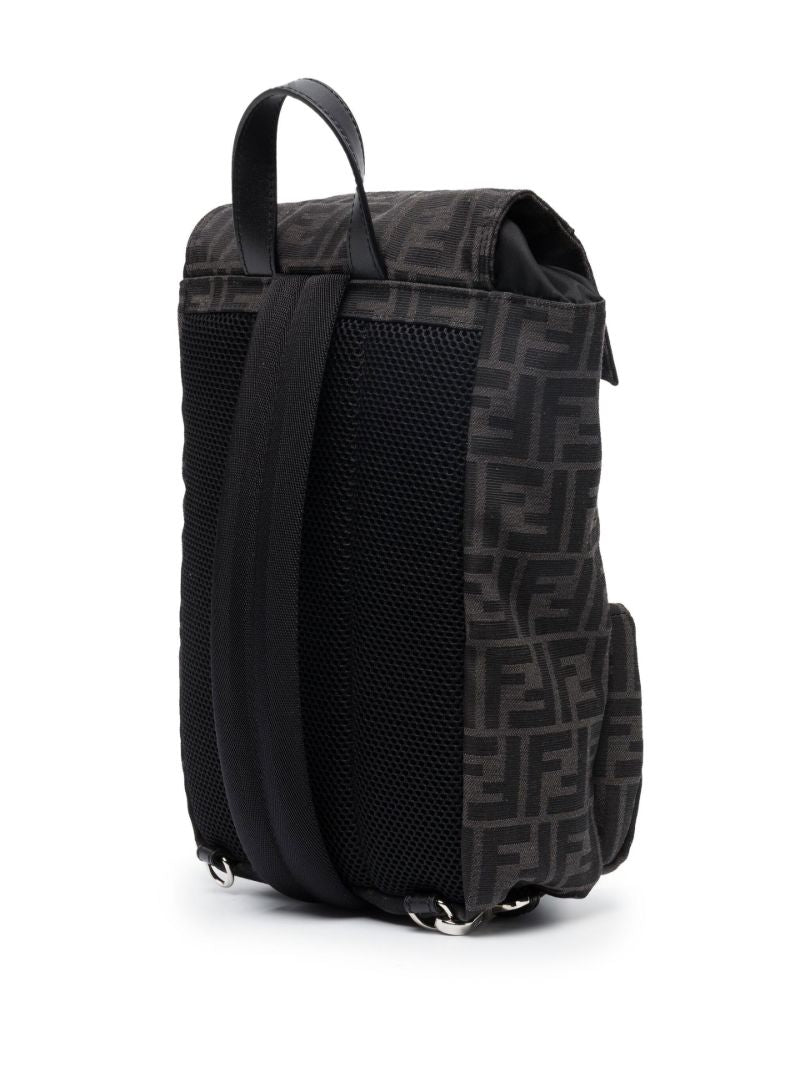 Black Fendiness Ff Motif Mini Leather Backpack