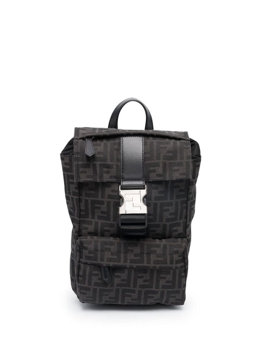 Black Fendiness Ff Motif Mini Leather Backpack