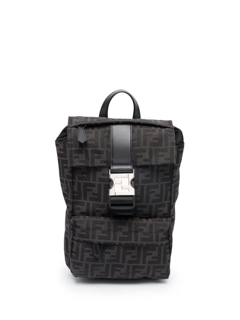 Black Fendiness Ff Motif Mini Leather Backpack