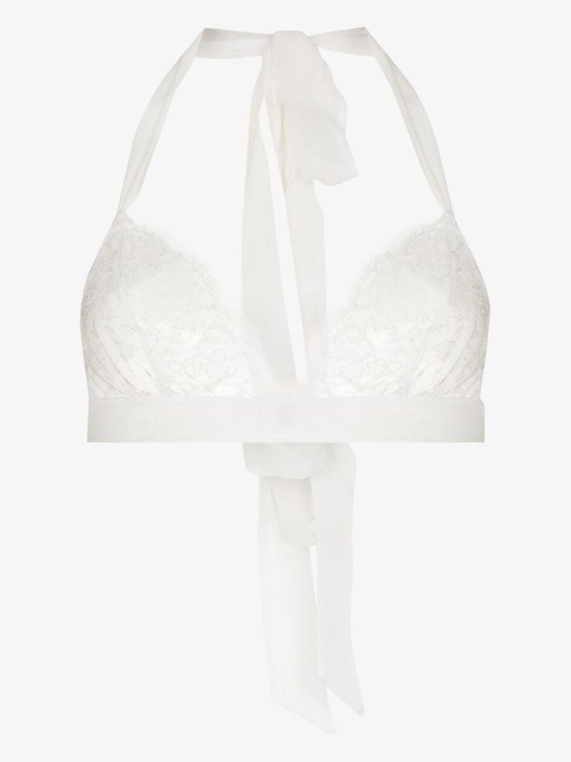 White Cadeau Lace Silk Triangle Bra