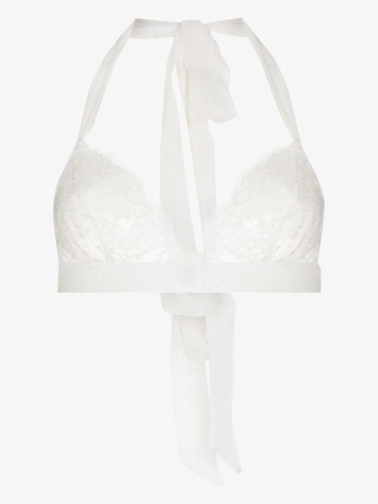 White Cadeau Lace Silk Triangle Bra