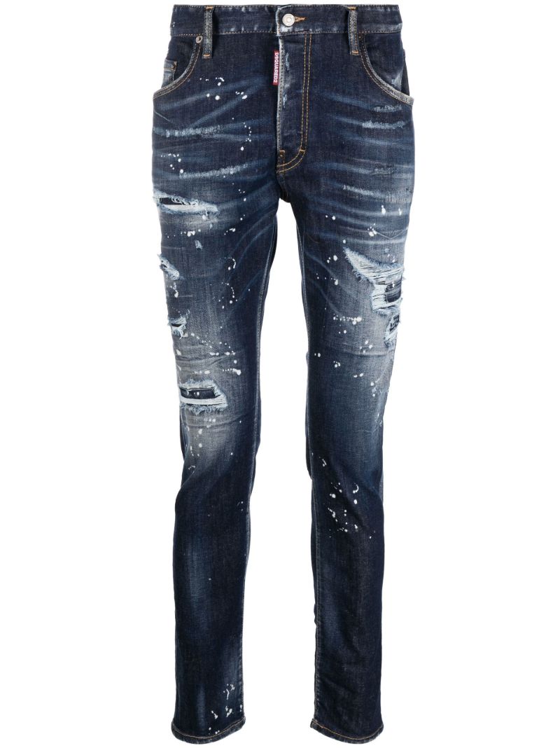 Blue Super Twinky Distressed Straight Leg Jeans