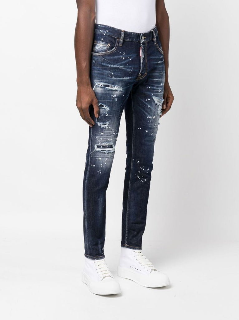 Blue Super Twinky Distressed Straight Leg Jeans