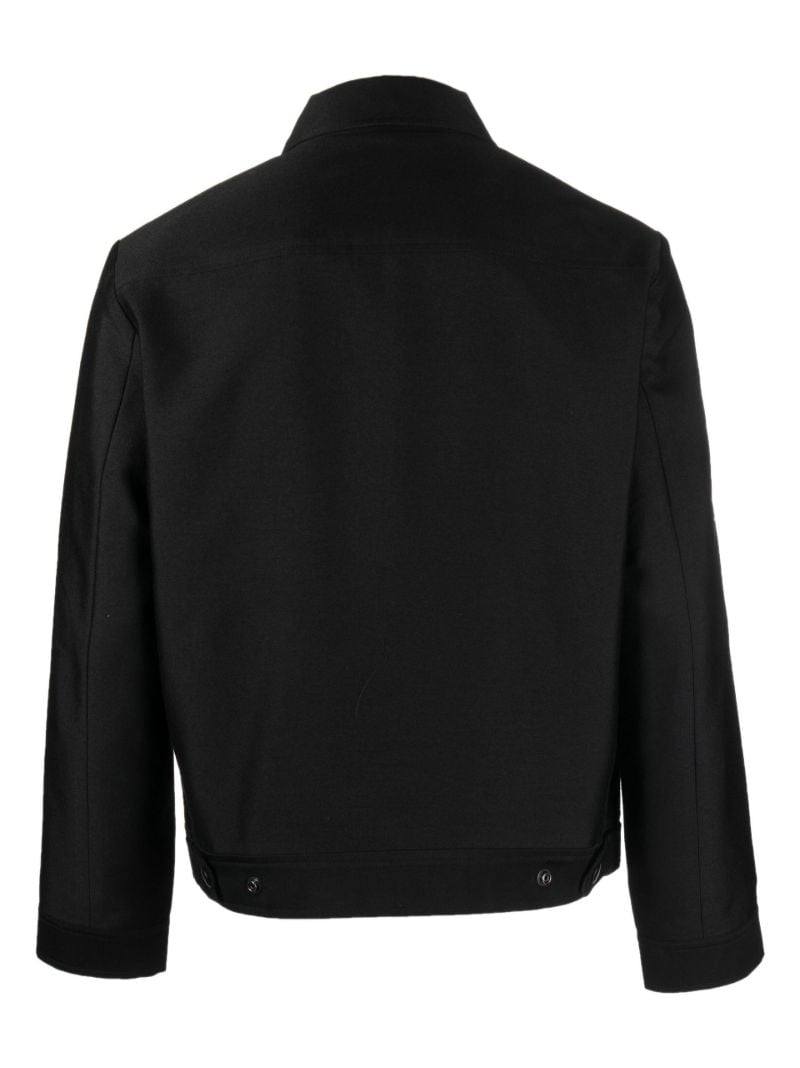 Black Jacquard Woven Jacquard Blouson Jacket