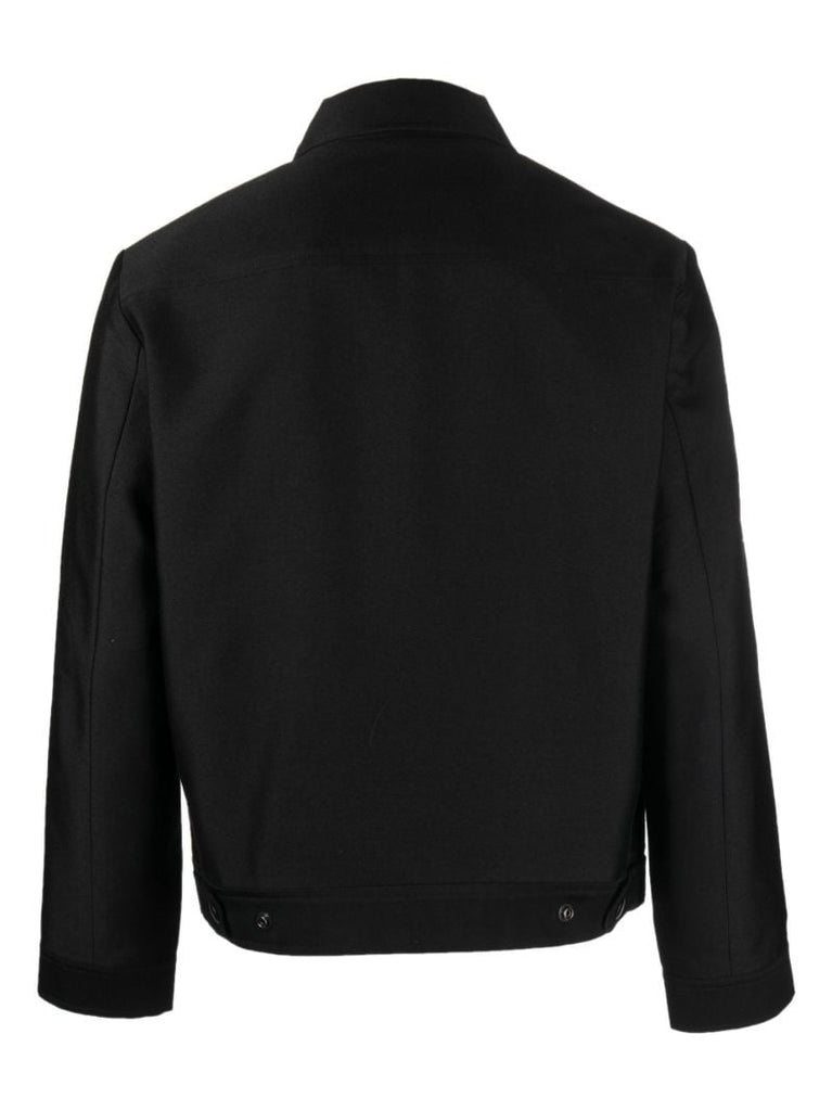 Black Jacquard Woven Jacquard Blouson Jacket