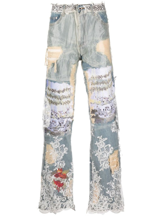Blue Sacred Straight-leg Jeans