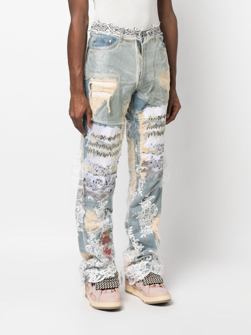 Blue Sacred Straight-leg Jeans