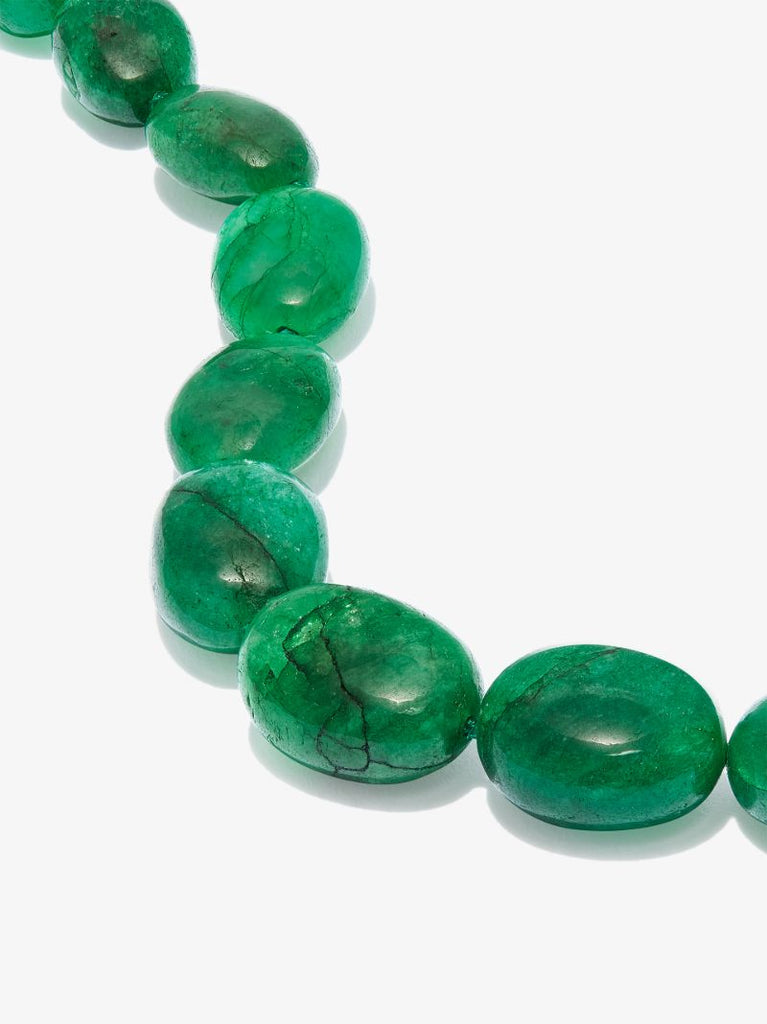 14k Yellow Gold Arizona Emerald Beaded Bracelet