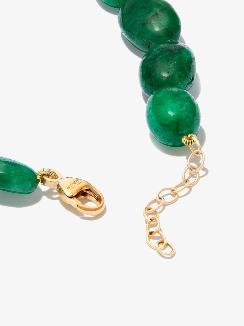 14k Yellow Gold Arizona Emerald Beaded Bracelet