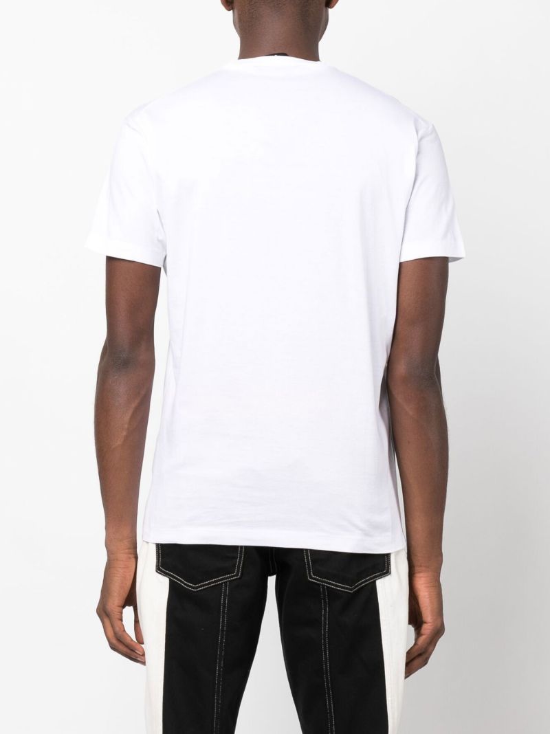 White Logo Print Cotton T-shirt