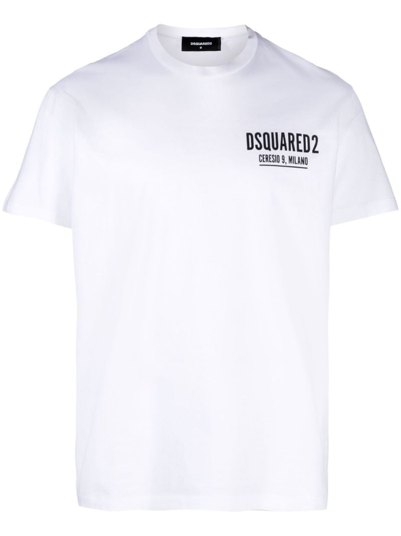 White Logo Print Cotton T-shirt