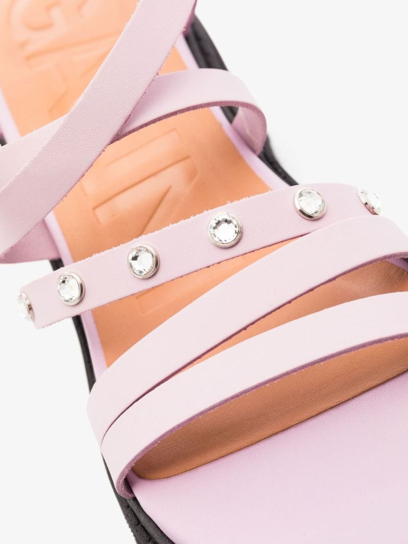 Pink 75 Crystal Leather Sandals