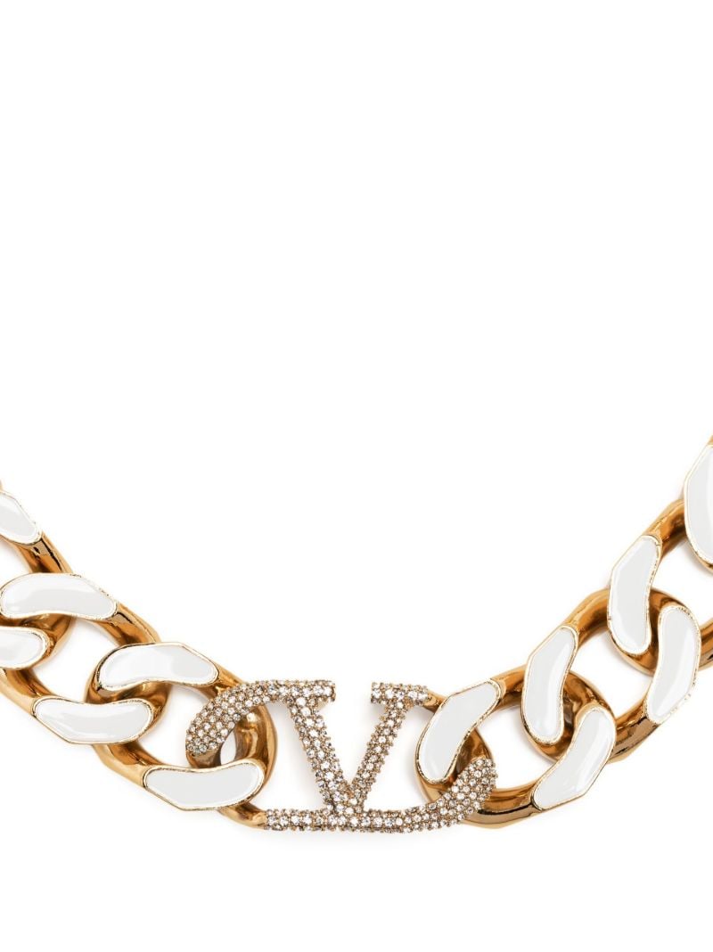 Gold-tone Vlogo Signature Chain Choker Necklace
