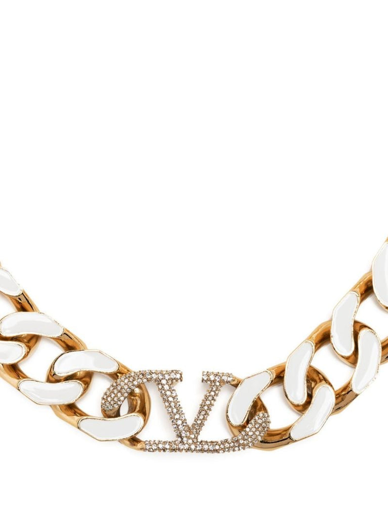 Gold-tone Vlogo Signature Chain Choker Necklace