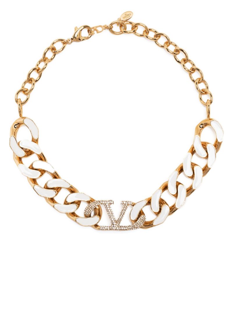 Gold-tone Vlogo Signature Chain Choker Necklace