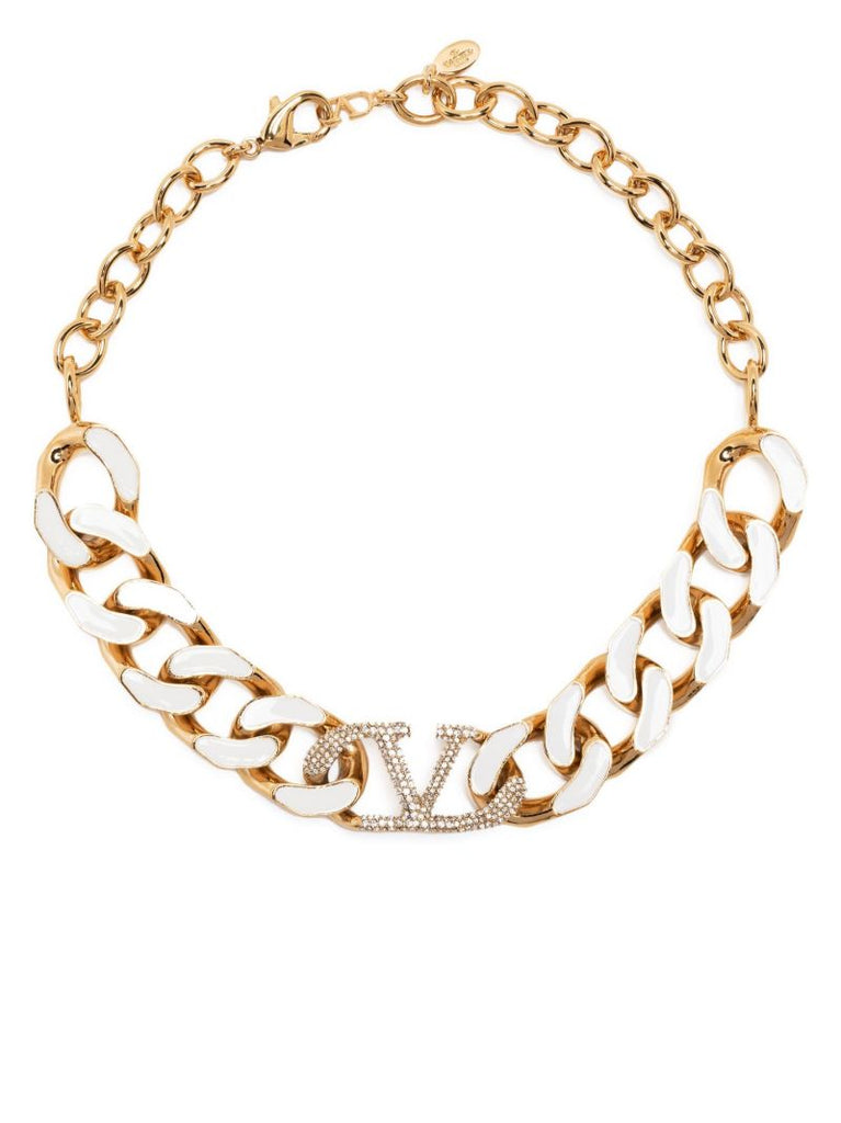 Gold-tone Vlogo Signature Chain Choker Necklace