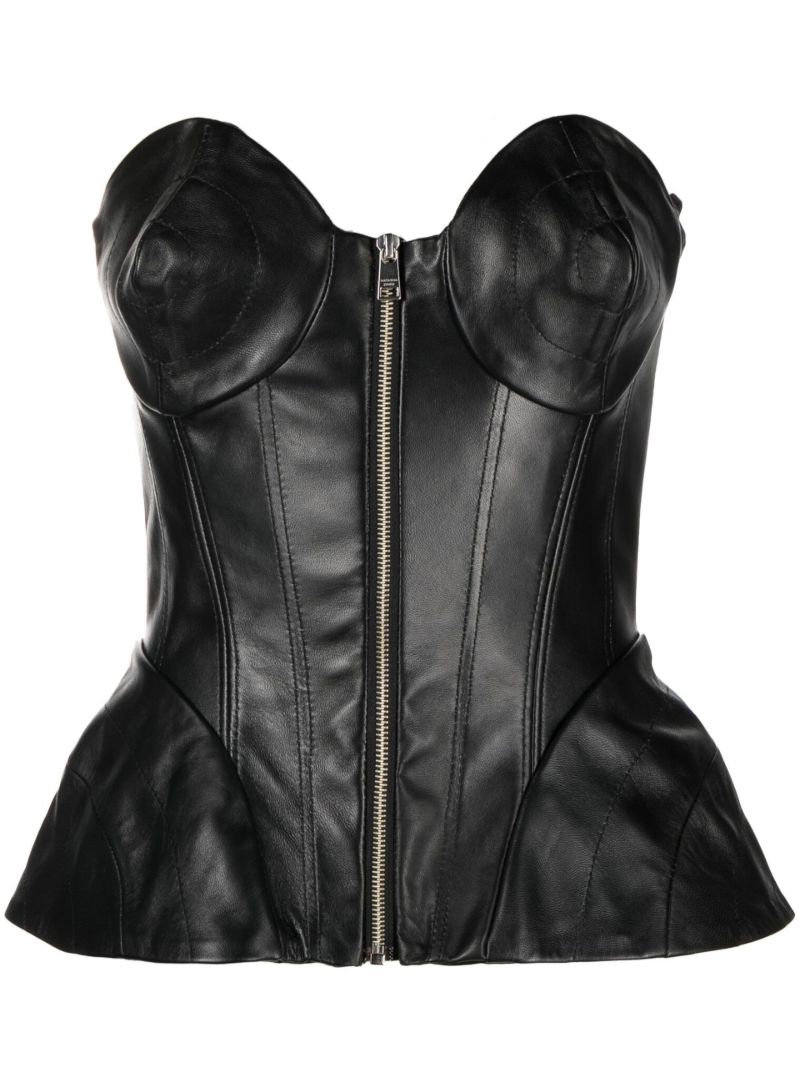 Black Leather Corset Top