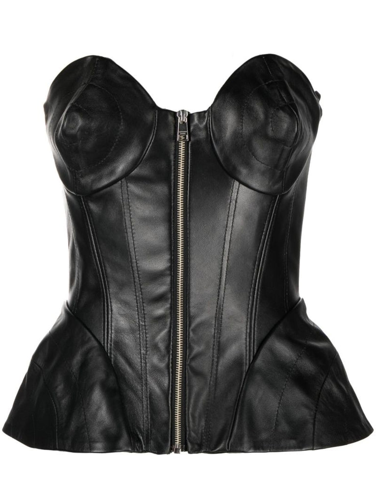 Black Leather Corset Top