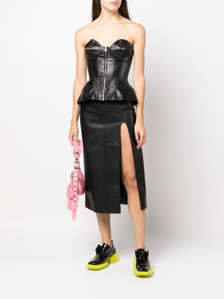 Black Leather Corset Top