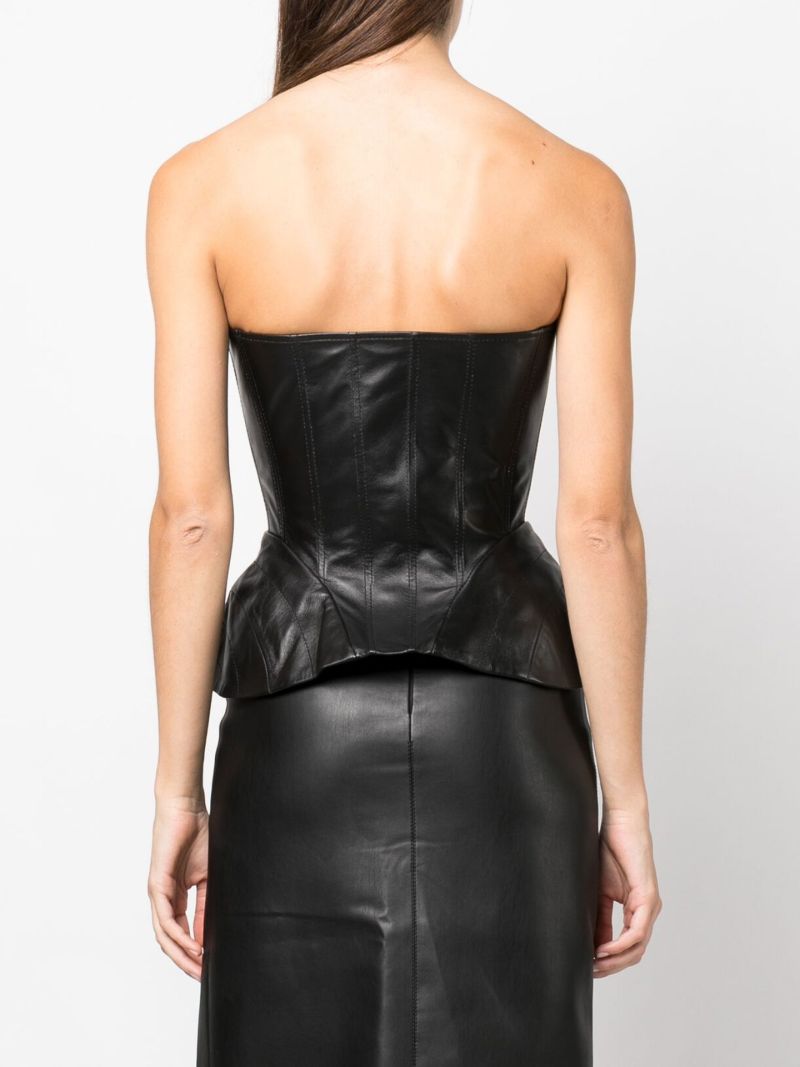Black Leather Corset Top