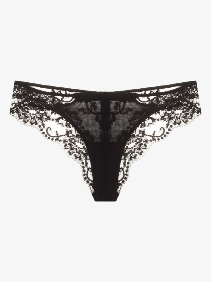 Black SouplÃ_x0083_Â¨ Cotton and Lace Briefs