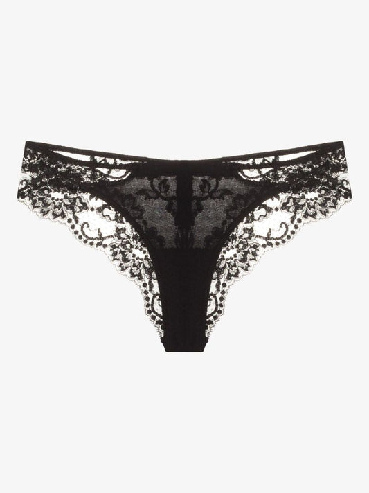 Black SouplÃ_x0083_Â¨ Cotton and Lace Briefs