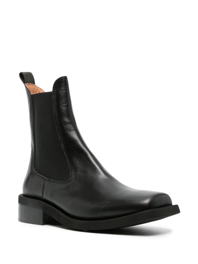 Black Leather Chelsea Boots