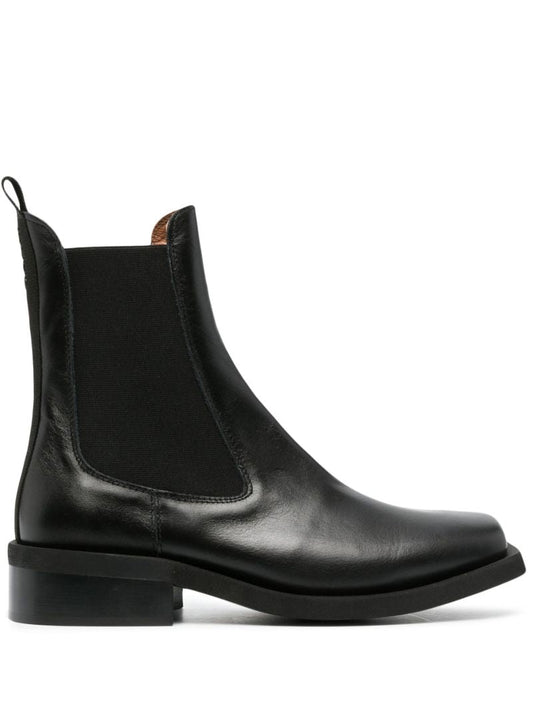 Black Leather Chelsea Boots
