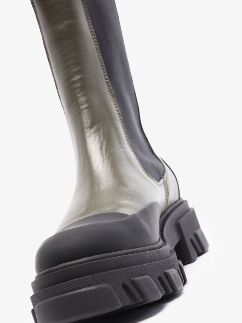 Green Mid Chelsea Boots