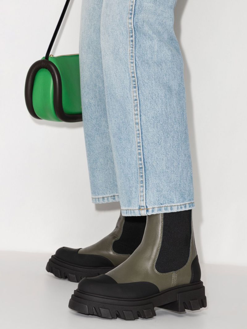 Green Mid Chelsea Boots