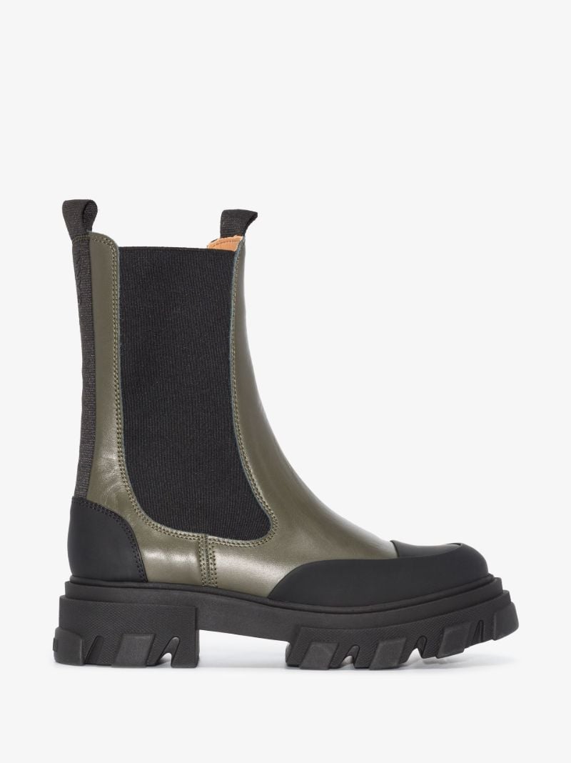 Green Mid Chelsea Boots