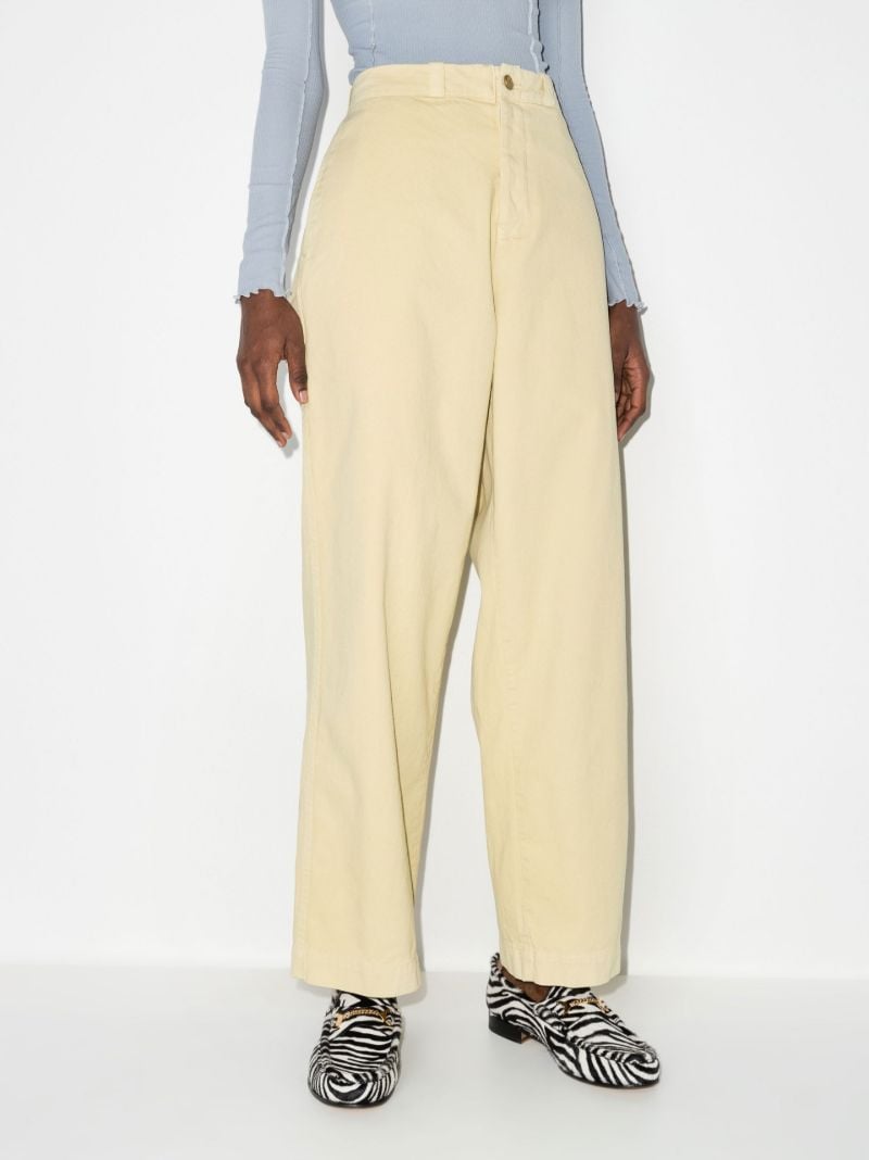 High Waist Cotton Trousers