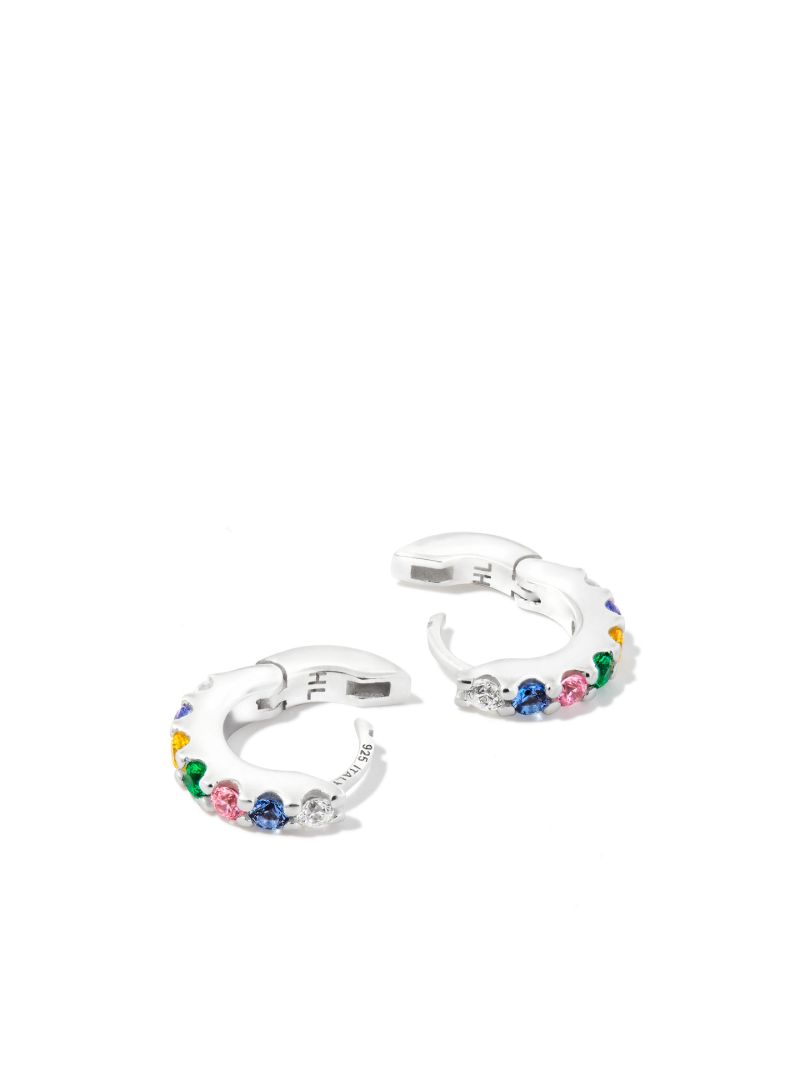 Sterling Silver Eternity Crystal Hoop Earrings